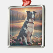 Border Collie Hond Metalen Ornament (Links)