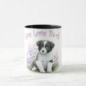Border Collie Hond Moeder Bloemstuk Mok (Midden)