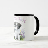 Border Collie Hond Moeder Bloemstuk Mok (Voorkant rechts)