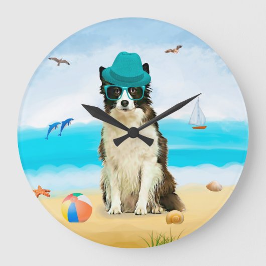 Border Collie-hond op het strand Grote Klok (Voorkant)