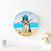 Border Collie-hond op het strand Grote Klok (Huis)