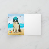 Border Collie-hond op het strand Kaart (Binnen)