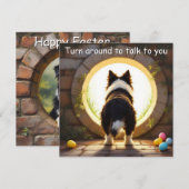 Border Collie hond - Pasen Feestdagenkaart (Voorkant / Achterkant)
