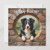 Border Collie hond - Pasen Feestdagenkaart (Achterkant)