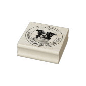 Border Collie Hond Pet Foto Rond Rubberstempel (Stempel)
