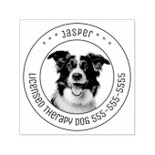 Border Collie Hond Pet Foto Rond Zelfinktende Stempel (Design)