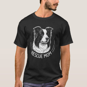 Border Collie Hond Portret Reddingsmoeder T-shirt