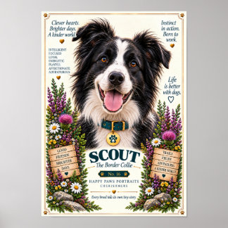 Border Collie Hond Portret | Scout Nr. 16 Poster