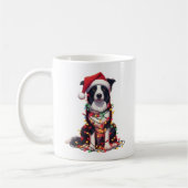 Border Collie Hond Puppy Kerstmis Koffiemok (Links)