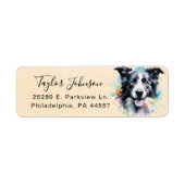 Border Collie Hond Retouradres Label (Voorkant)