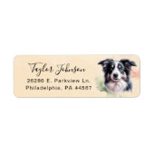 Border Collie Hond Retouradres Label (Voorkant)