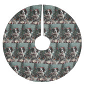 Border Collie Hond Rijden Motorfiets Kerstmis Kerstboom Rok (Voorkant)