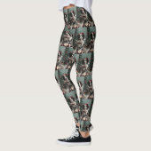 Border Collie Hond Rijden Motorfiets Kerstmis Leggings (Links)