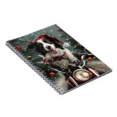 Border Collie Hond Rijden Motorfiets Kerstmis Notitieboek (Rechterzijde)