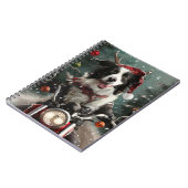 Border Collie Hond Rijden Motorfiets Kerstmis Notitieboek (Linkerzijde)