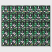 Border Collie-hond rijdt op fiets St. Patrick's Da Cadeaupapier (Vlak)