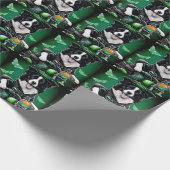 Border Collie-hond rijdt op fiets St. Patrick's Da Cadeaupapier (Hoek)
