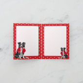 Border Collie Hond Rode Stippen Monogram Kaart (Binnen)