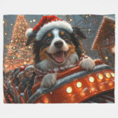 Border Collie Hond Roller Coaster Kerstmis Fleece Deken (Voorkant (Horizontaal))