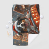 Border Collie Hond Roller Coaster Kerstmis Golfhanddoek (Insitu)