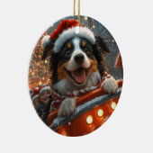 Border Collie Hond Roller Coaster Kerstmis Keramisch Ornament (Rechts)