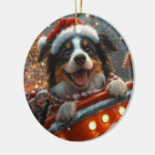 Border Collie Hond Roller Coaster Kerstmis Keramisch Ornament (Links)