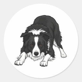 Border Collie Hond Ronde Sticker