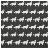 Border Collie hond silhouet huisdier Stof (Swatch)