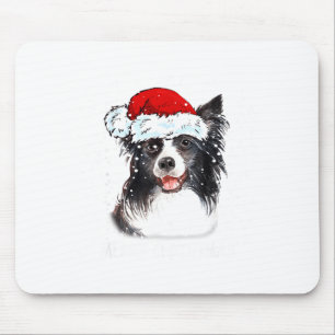 Border Collie Hond Sinterklaas Kerstlichtjes Kerst Muismat