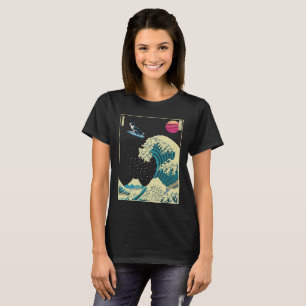 Border Collie Hond Surfen op een Kanagawa Wave Jap T-shirt