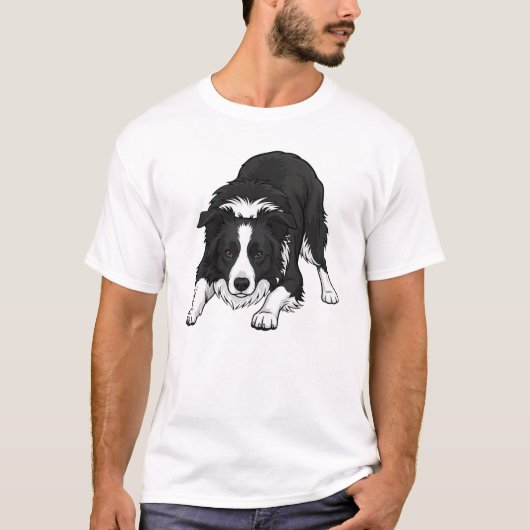 Border Collie-hond T-shirt (Voorkant)