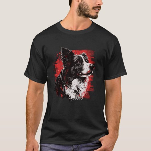 Border Collie-hond T-shirt (Voorkant)