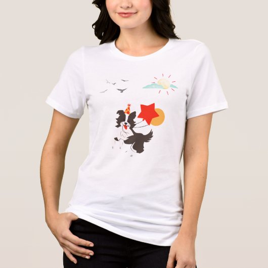 Border Collie Hond T-Shirt 🐶 Schattig & Trouw Hui (Voorkant)