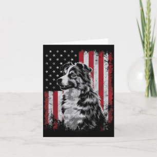 Border Collie Hond Vader Moeder Amerika 4 juli Kaart