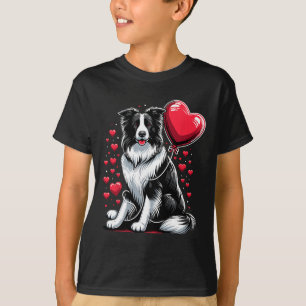 Border Collie Hond Valentijnsdag Hondeneigenaar Va T-shirt