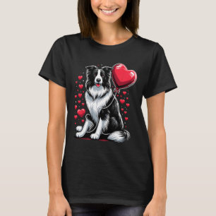 Border Collie Hond Valentijnsdag Hondeneigenaar Va T-shirt