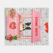 Border Collie Hond Valentijnsdag Kusstand Fleece Deken (Voorkant (Horizontaal))