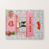 Border Collie Hond Valentijnsdag Kusstand Legpuzzel (Horizontaal)