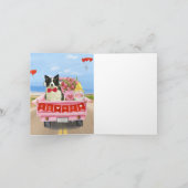 Border Collie-hond Valentijnsdag vrachtwagen harte Kaart (Binnen)