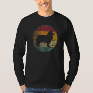 Border Collie Hond Vintage Vervuild Retro 70s 80s T-shirt