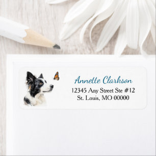 Border Collie Hond Vlinder Wonder Etiket