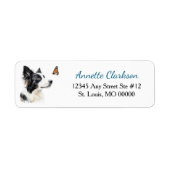 Border Collie Hond Vlinder Wonder Etiket (Voorkant)