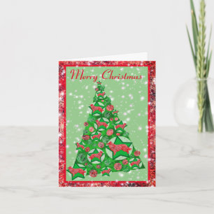 Border Collie Hond Vrolijk Kerstboom met Sterren Kaart