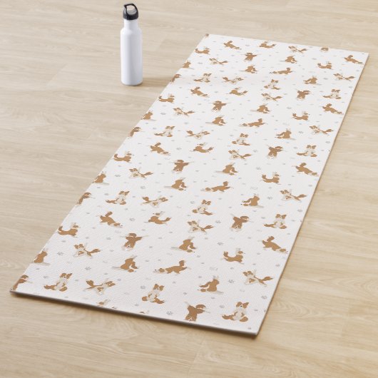 Border collie hond yoga yogamat (In situ)