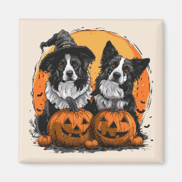 Border Collie Honden Halloween Jack O Lanterns Magneet