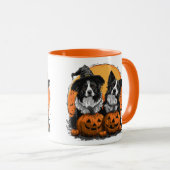 Border Collie Honden Halloween Jack O Lanterns Mok (Voorkant rechts)