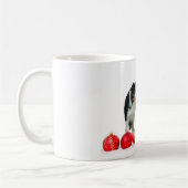Border Collie Honden met Rode Kerstmis Ornamenten Koffiemok (Links)