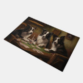 Border Collie Honden Spelen Poker Art Deurmat (Schuin)