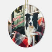 Border Collie Hondenliefhebber Kerstcadeau Ornamen Keramisch Ornament (Links)