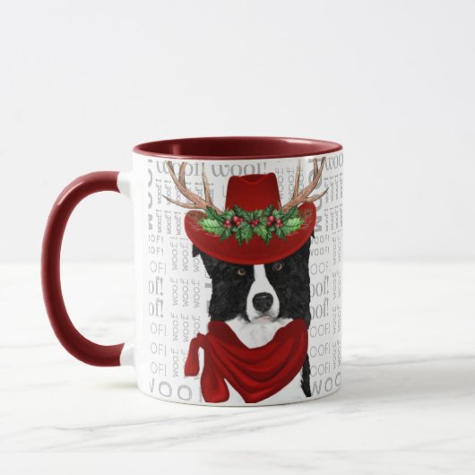 Border Collie Hondenliefhebber kerstfeestdag Mok (Links)